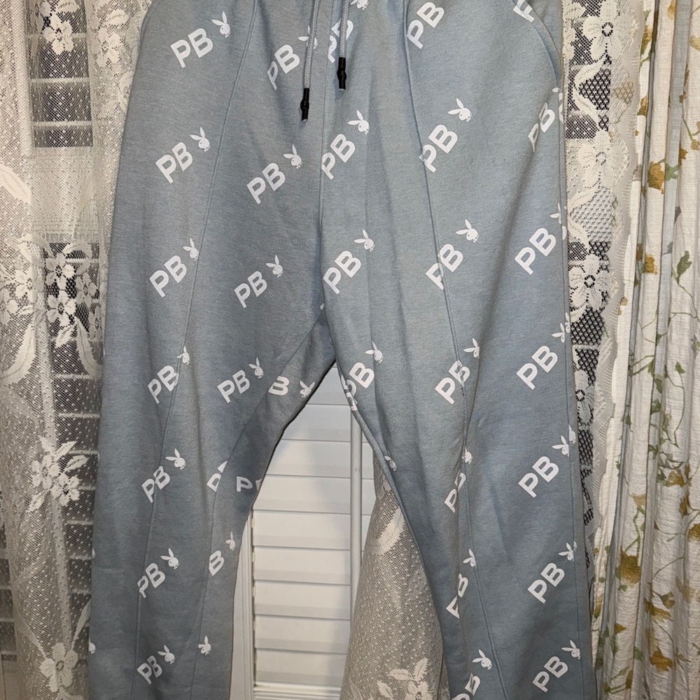 Gray Playboy Logo Sweatpants
